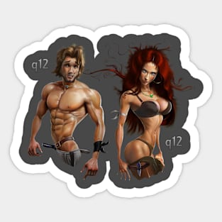 Muscle Couple Sticker